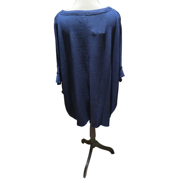Andree by Unit Oversized Ribbed Top – Navy – Short Sleeve – S/M - Picture 4 of 4
